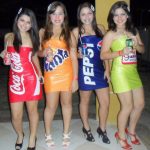 Trajes de Anfitrionas en Latex de Coca Cola Fanta, Pepsi Guarana
